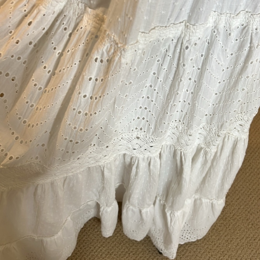 BCBGMAXAZRIA White Eyelet Boho Maxi Dress - Picture 3 of 13